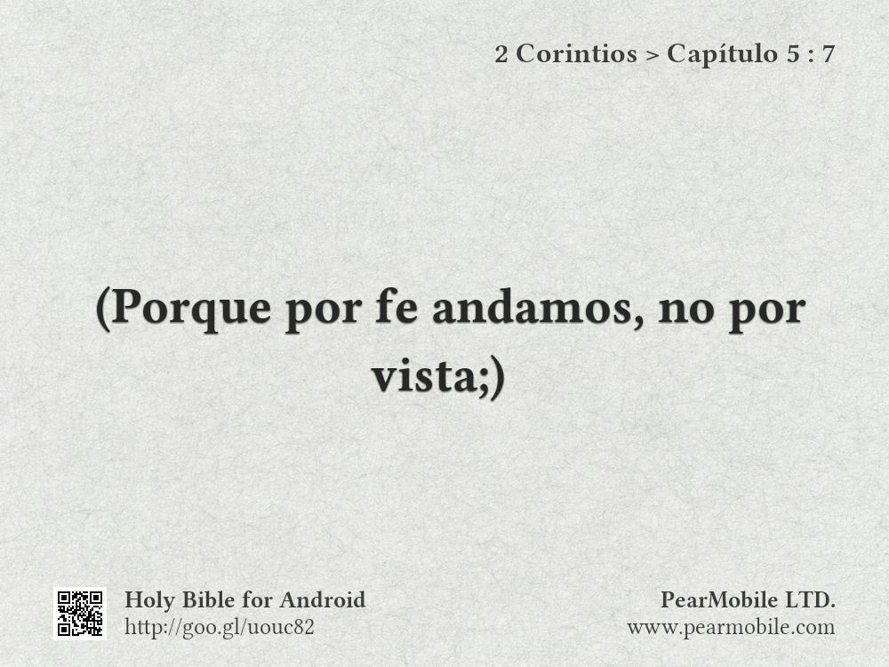 2 Corintios, Capítulo 5:7